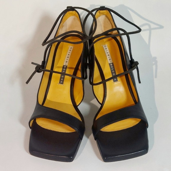 Chiarini Bologna black leather flared heel D'Orsay pumps, EU40, NWT - Picture 8 of 14